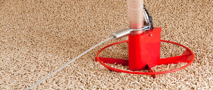 Aspirazione del pellet con utilizzo di talpa  | sistema di caricamento